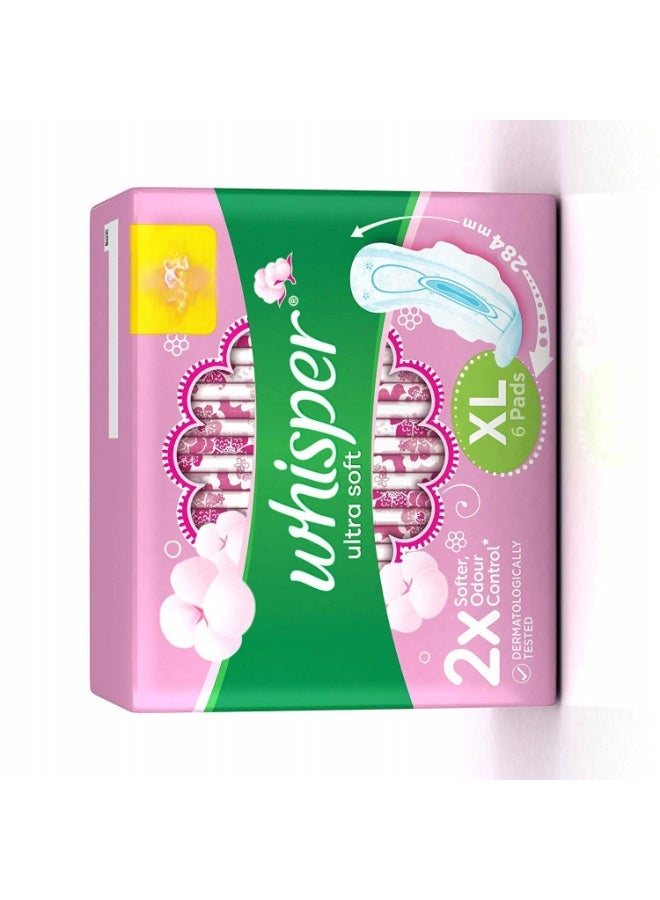 Whisper وسادة صحية وايبر فائقة النعومة للنساء XL - 6 وسادات (284 مم) - Image 3